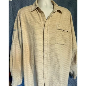 Mecca Long Sleeve Corduroy Button Up Shirt Urban Street Hip Hop 90's Street - Picture 1 of 8