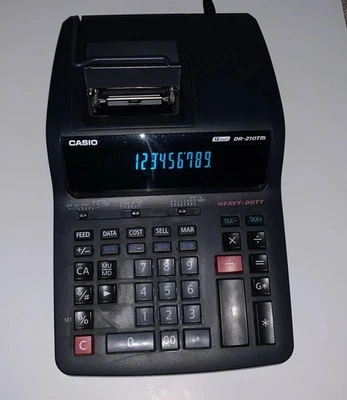 Casio DR-210TM Heavy-Duty Desktop Printing Calculator Tested Works! No Paper - Image 1 of 4