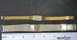 VINTAGE LOT: Seiko Gold tone w/ Diamond + Enicar Silver Watch - w/Original Bands - Picture 1 of 6