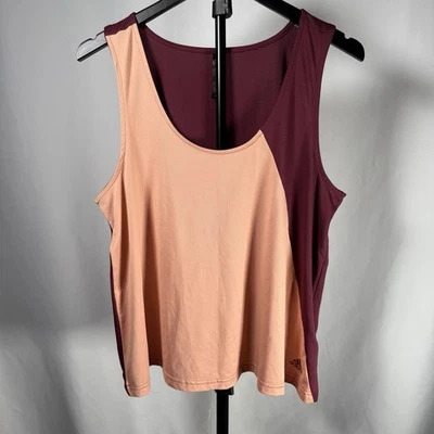 阿迪达斯女式 CB Scoop 训练背心颜色块桃色栗色 M 码 — 第 1/4 张图片