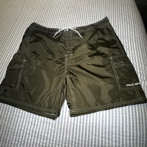 POLO SPORT RALPH LAUREN SWIM TRUNKS SHORTS SZ 38 SPELL OUT 92 93 BEACH TECH - Picture 1 of 8