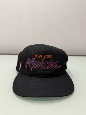Vintage 90s New York Knicks Sports Specialties Black Dome Script Wool Rare - Image 1 of 4