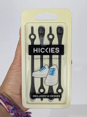 Sistema de cordones elásticos para zapatos Hickies talla única incluye 14 negros  Foto 1 de 4