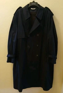MISTY HARBOR Men's Navy Blue Double Breasted Trench w/ Removable Lining sz 46R - Picture 1 of 5