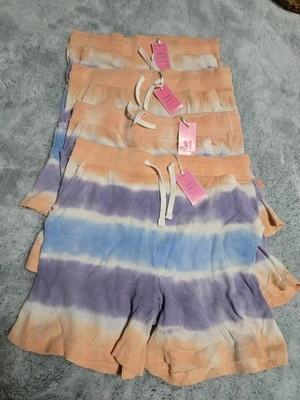 Simply Southern Women's Tie dyed waffle shorts SizeXL Lot of 4 NWT Beach cor - Image 1 of 4