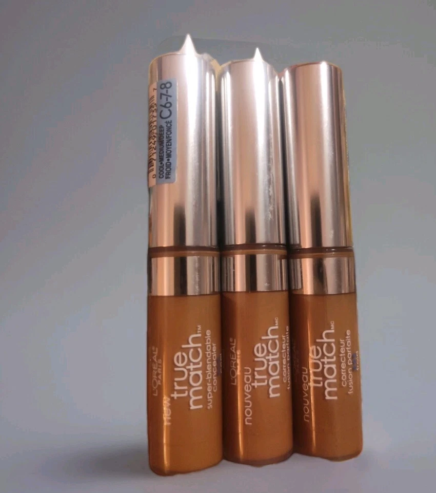 3x L'OREAL TRUE MATCH SUPER BLENDABLE CONCEALER COOL MEDIUM/DEEP C6-7-8 ~ NEW - Image 1 of 1