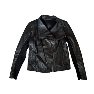 Trouvé Black Leather Jacket Size Small - Picture 1 of 10