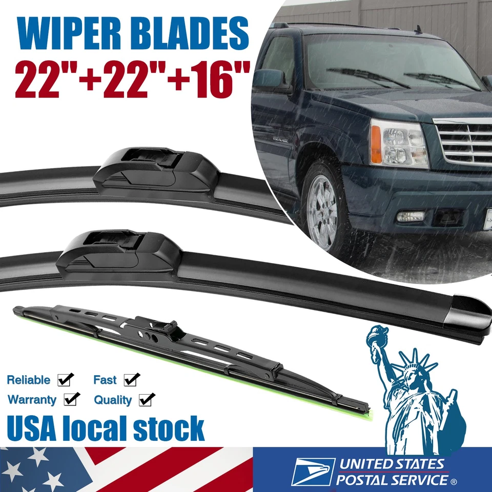 Limpiaparabrisas delantero y trasero para Cadillac Escalade 2002-2006 22"+22"+16" Foto 1 de 4