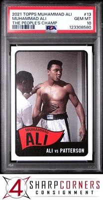 2021 TOPPS MUHAMMAD ALI THE PEOPLE'S CHAMP #13 MUHAMMAD ALI HOF POP 1 PSA 10 - Image 1 of 2
