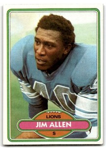 1980 Topps Jim Allen Football Cards #409