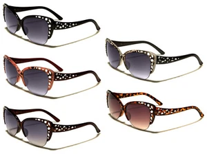 Gafas de sol para mujer en muy buen estado estrás ojo de gato semi-sin montura 100% protección UV  - Imagen 1 de 18