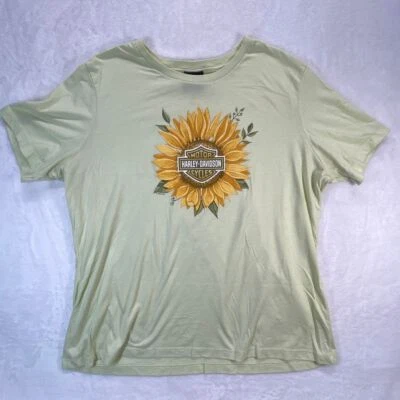 Camiseta Harley Davidson gráfica girassol motociclista verão casual GG* - Imagem 1 de 4