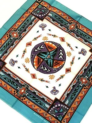 Vtg Wamcraft Southwest Native Bandana Handkerchief Vintage Crafted Made In USA - Image 1 of 4