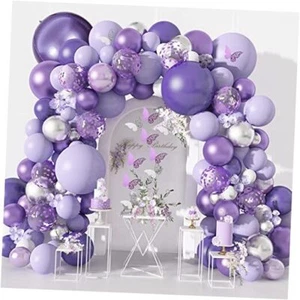 145Pcs Purple Balloons Garland Arch Kit for Butterfly Baby Shower Decorations - Picture 1 of 7