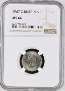 Great Britain 6 Pence 1967 NGC MS 66 - Picture 1 of 2