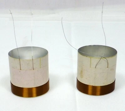 2pcs 1.5" (38.19mm) Voice Coil 2 Layers Round Copper Wire Bass Speaker Parts