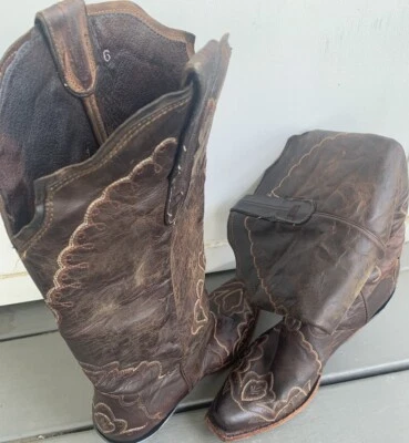 Tony Lama Botas Western Usadas Talla 6 Marrón GL Foto 1 de 4