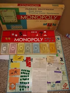 Vintage 60's Parker Brothers Monopoly Board Game,Complete,8 Metal Playing Pieces - Picture 1 of 6