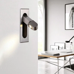 3W LED Wall Lamp Fixture Adjustable Bedside Reading Light Flush Mounted Button - Picture 1 of 36