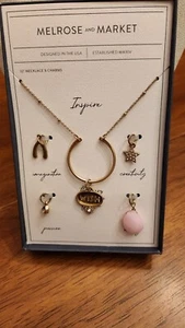 Melrose And Market 32" Necklace and Charms New but box has wear marks J1 - Picture 1 of 2