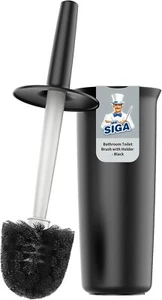 MR.SIGA Toilet Bowl Brush with Holder Black – Bathroom Cleaning Tool 1 Pack - Picture 1 of 7