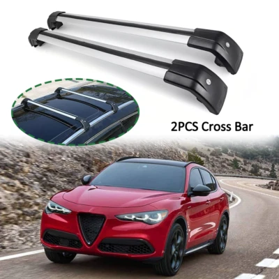 Barra transversal de 2 piezas para Alfa Romeo Stelvio 2017-2026 barra de carga portaequipajes Foto 1 de 4