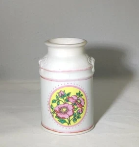 Miniatur Keramik Milchkanne mit Blumenaufklebern - Bild 1 von 9