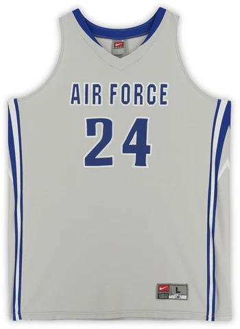 Air Force Team Issued #24 Gray Jersey w/Blue Numbers Basketball Program Sz L Cover