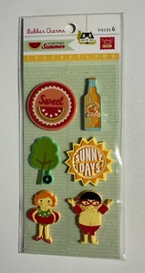 Pink Paislee Hometown Summer Rubber Charms-6 Pieces - Picture 1 of 2