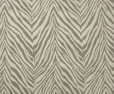 DESIGNER TANZANIA TAUPE NATURAL ZEBRA STRIPE LINEN FURNITURE FABRIC BY YARD 54"W - Image 1 of 4