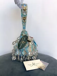 NWT! NEW! MARY FRANCES Beaded Beads 6"x13" Blue Clear Bag Purse Fabric Handbag - Picture 1 of 16