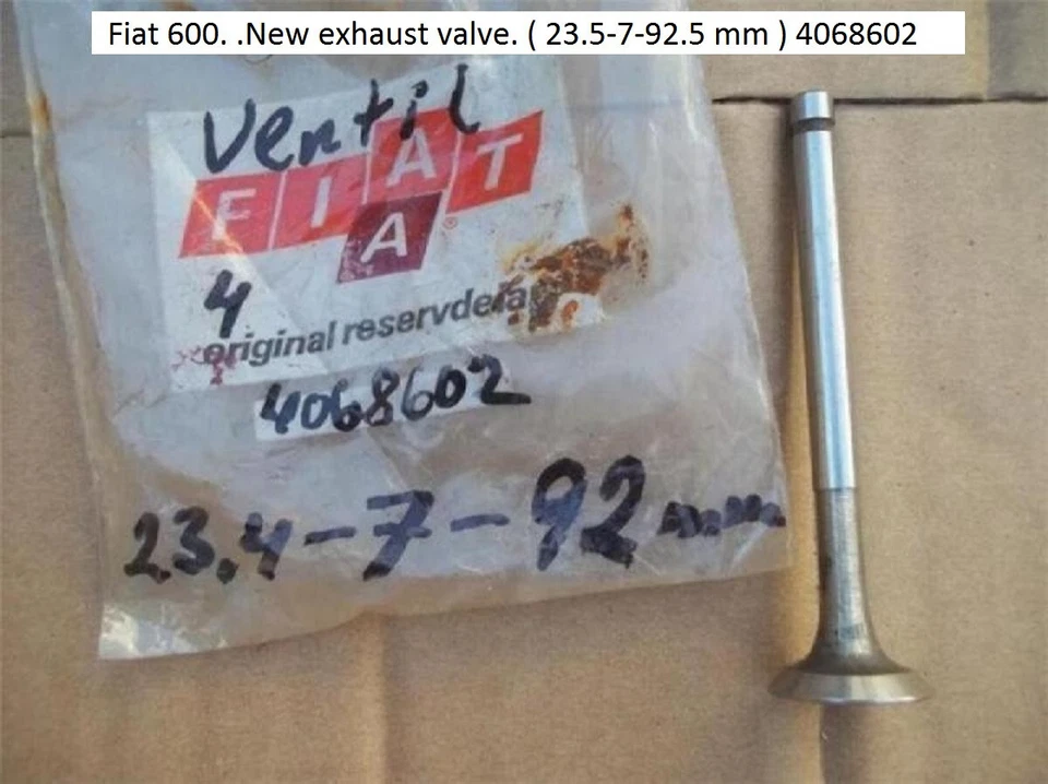 Fiat 600. .New exhaust valve. ( 23.5-7-92.5 mm ) 4068602 - Image 1 of 1