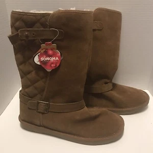 SONOMA Goods for Life™ Brynn Women's Chestnut Suede Boots US Size 9 - Picture 1 of 4