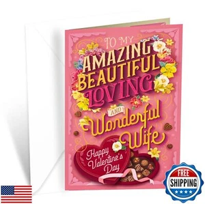 Tarjeta de San Valentín Prime Greetings Esposa, Hecha en América, Ecológica, Thi - Imagen 1 de 5