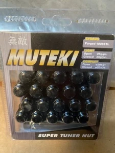 MUTEKI 20 PIECE WHEEL TUNER LUG NUTS (31885B/CLOSED END/12X1.25/BLACK) - Picture 1 of 2