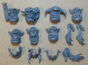 Xenos Armies Space Orks - Nobz - Head Iron Gob Jaw Hair Top (b) Bits Kitbash 40K - Bild 1 von 1