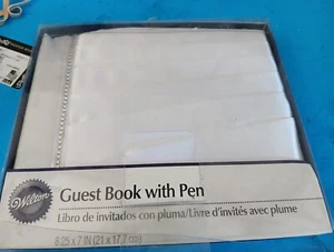 NIP Wilton White Satin Guest Book with Pen Wedding/Anniversary NIB FREESHIP B11 - Picture 1 of 1