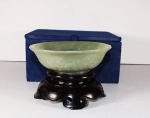 Antique Chinese Green Jade Bowl - Picture 1 of 7