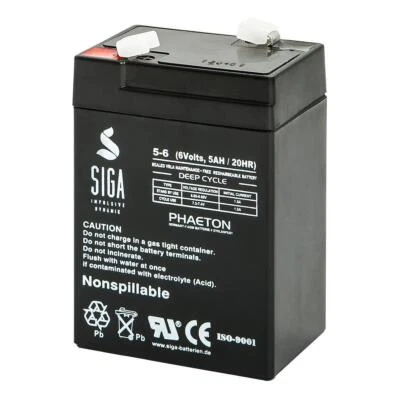 5Ah 6V AGM Blei Gel Akku Batterie Notstrom USV Solar ersetzt 4.5Ah 4Ah 6 Volt - Bild 1 von 4