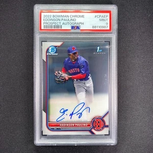 2022 Bowman Chrome Eddinson Paulino 1st Auto PSA 9 MINT Red Sox Blue Jays - Picture 1 of 2