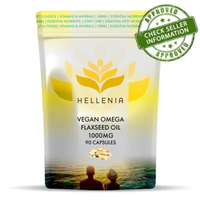 Hellenia Flaxseed Oil (Vegan Omega) 1000mg - 90 Capsules