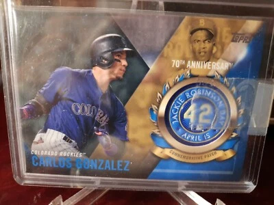 2017 Topps Jackie Robinson Day Commemorative Carlos Gonzalez #JRPC-CG Patch - Image 1 of 3