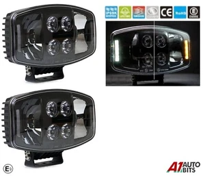 2X 10'' Led Jumbo Fog Spot Light White Amber 24v For Scania Volvo DAF MAN E MARK - Picture 1 of 13