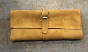 Portagioie vintage scamosciato rotolo da viaggio astuccio organizer pelle made in England - Foto 1 di 4