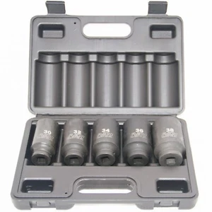 5PCS 12 Points 1/2" Deep Impact Socket Set 30MM 32MM 34MM 36MM 38MM - Picture 1 of 4