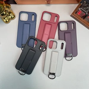 Für iPhone 17 Pro Max 16 15 14 Armband Ständer PU Leder Rückseite Ring Griff Hülle - Bild 1 von 24