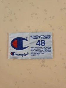 Vintage Champion Trikot Jock Bottom Tag Größe 48 Etikett NBA NFL - Bild 1 von 3