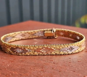 Atemberaubendes 3-farbiges Sterling Silber Milor Armband - 18,08 g - elegant & einzigartig - Bild 1 von 10