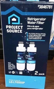 2 NEW PROJECT SOURCE 6-MO. TWIST-IN REFRIGERATOR WATER FILTERS L-5-2 LG 3846781 - Picture 1 of 2