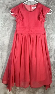 Vestido Happy Rose Youth 8 anos manga curta pequena rosa Hong - Imagem 1 de 4